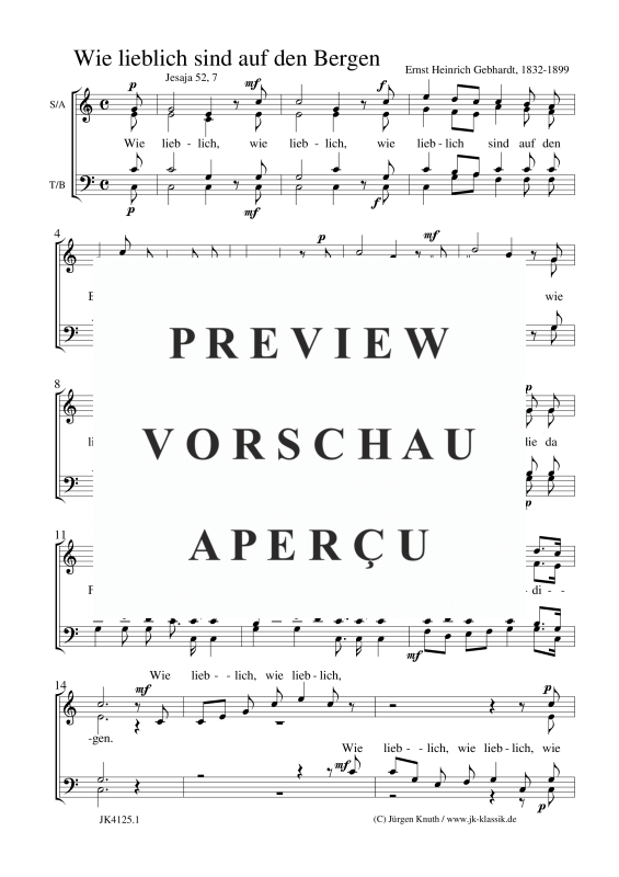 Wie lieblich sind auf den Bergen