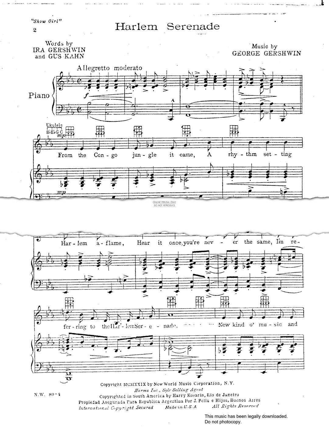 Product picture to: Harlem Serenade (from 'Show Girl')