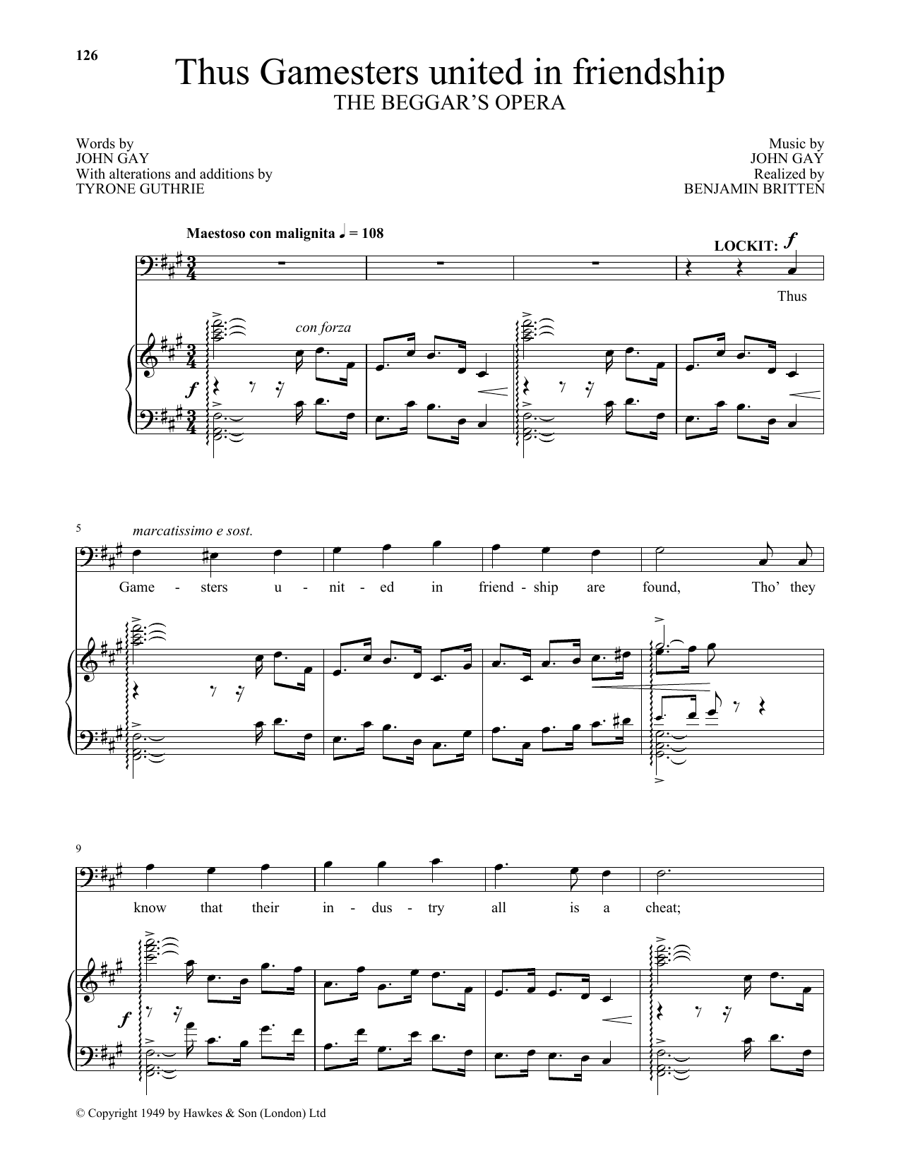 Produktbild zu: Thus Gamesters united in friendship (from The Beggar's Opera)