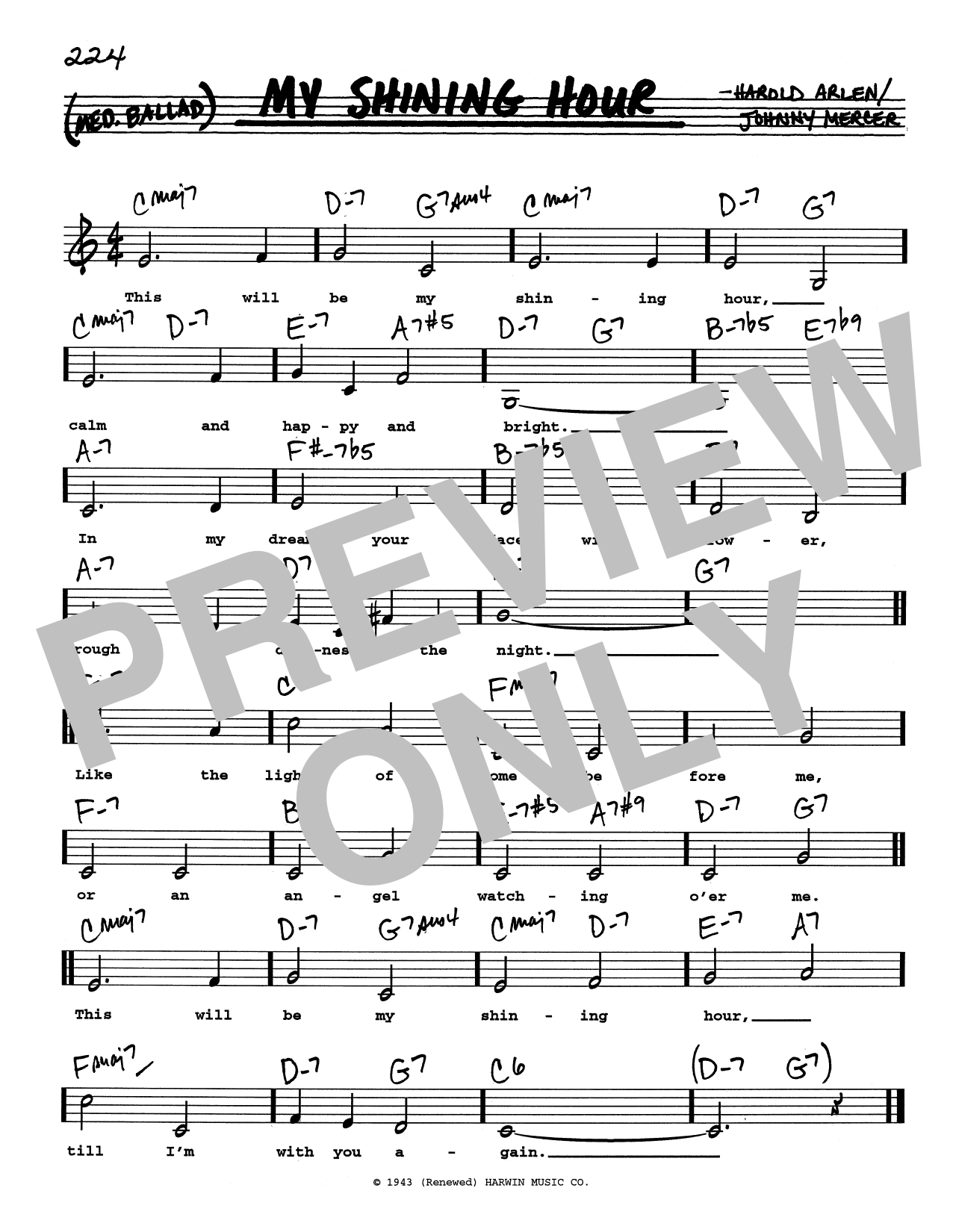 Produktgalerie: Seite 1 von 1 My Shining Hour (Low Voice), Harold Arlen