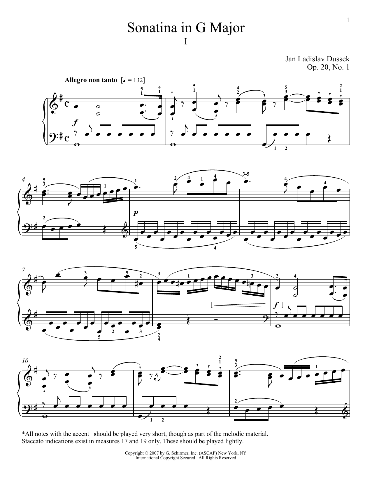 Product gallery: Page 1 of 1 Sonatina In G Major, Op. 20, No. 1, Jan Ladislaw Dussek