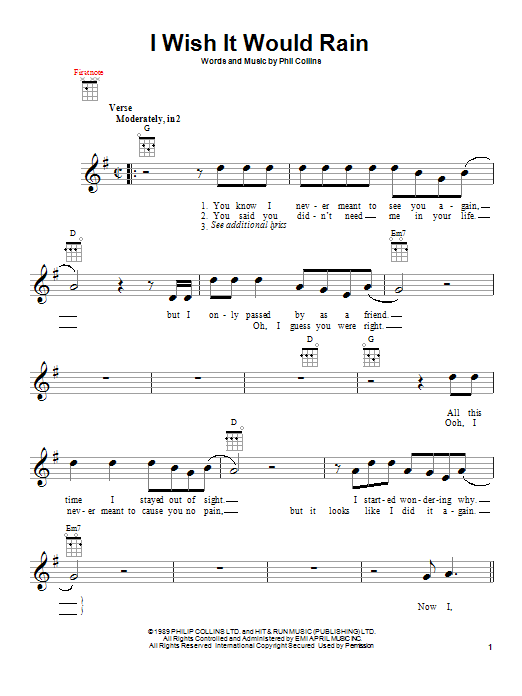 Product gallery: Page 1 of 1 I Wish It Would Rain, Phil Collins