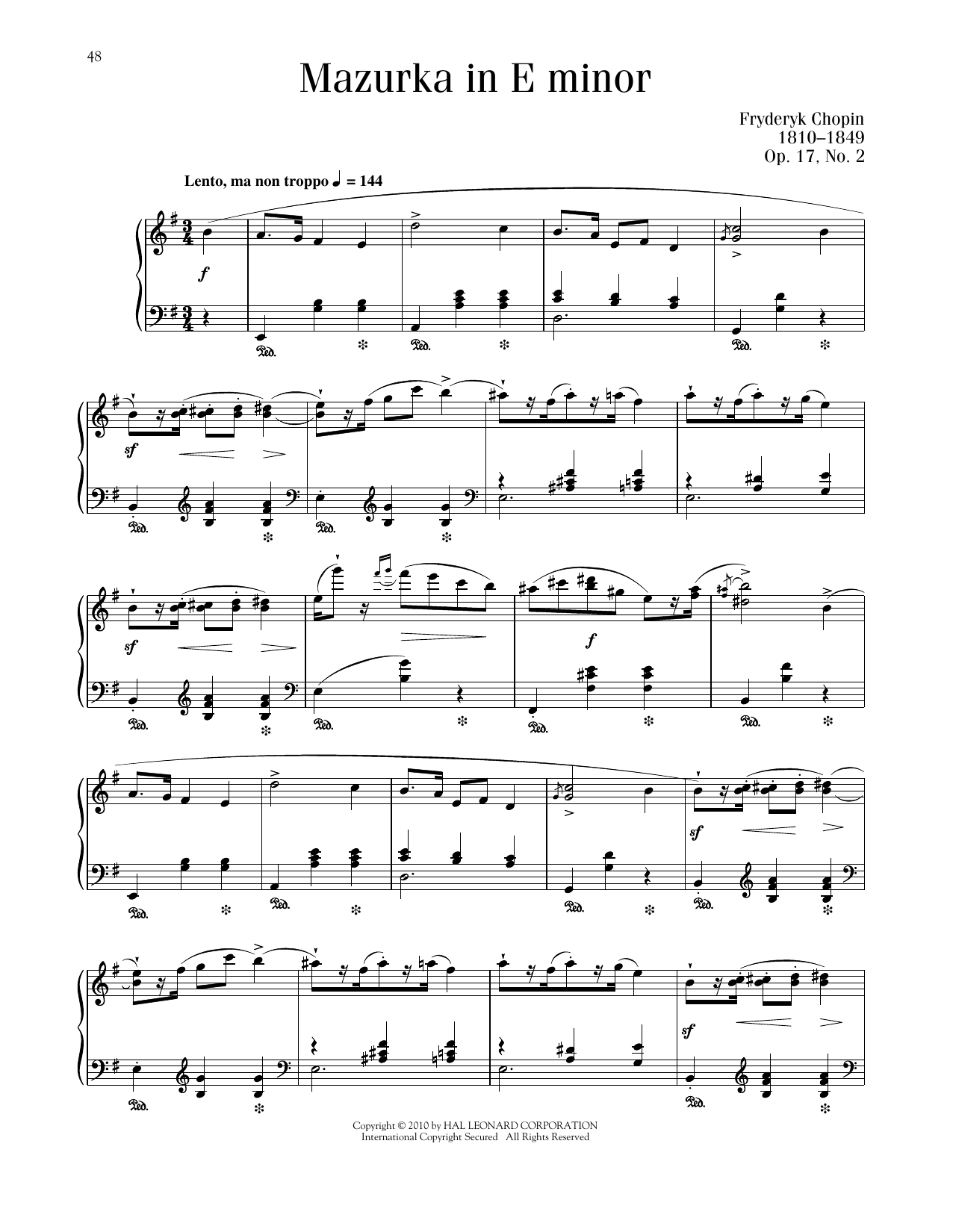 Product picture to: Mazurka, Op. 17, No. 2