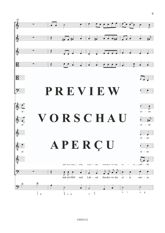 Produktgalerie: Seite 10 von 11 Nur in meines Jesu Wunden, , Gemischtes Ensemble SSATTB, 6 Violen und BC