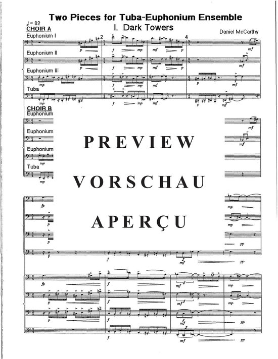 Produktgalerie: Seite 5 von 21 Two Pieces for Tuba/Euphonium Ensemble: Dark Towers, Wind and Wuthering , , (Tuba Ensemble EEET/EEET)