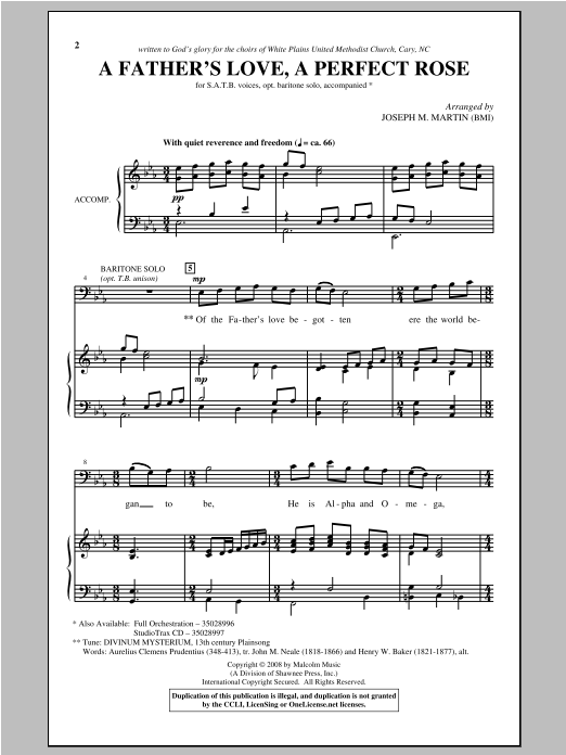 Product gallery: Page 1 of 1 A Father's Love, A Perfect Rose, Joseph Martin (arr.)