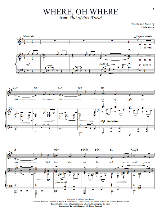 Product gallery: Page 1 of 1 Where, Oh Where, Cole Porter