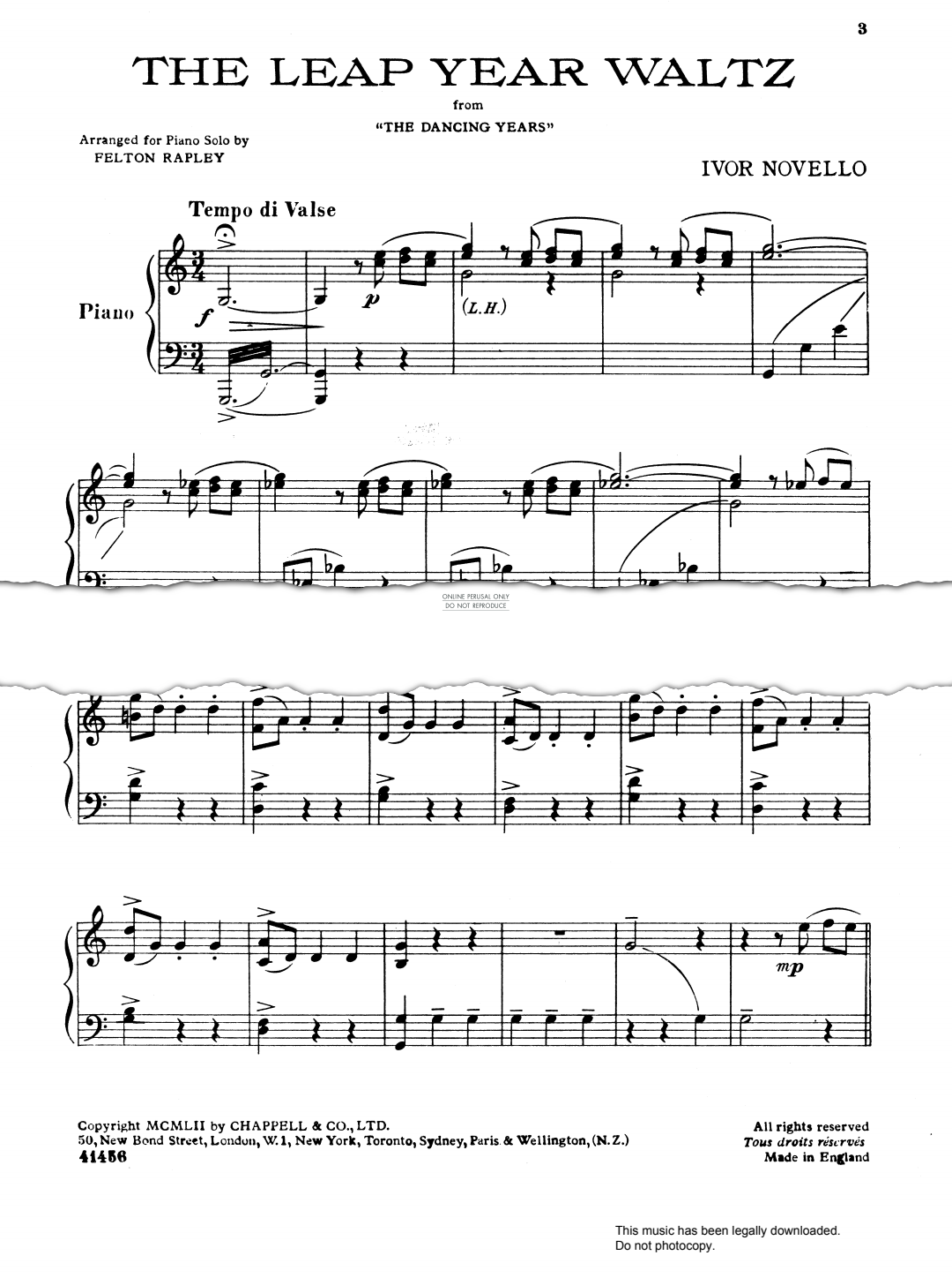 Produktbild zu: The Leap Year Waltz (from 'The Dancing Years')
