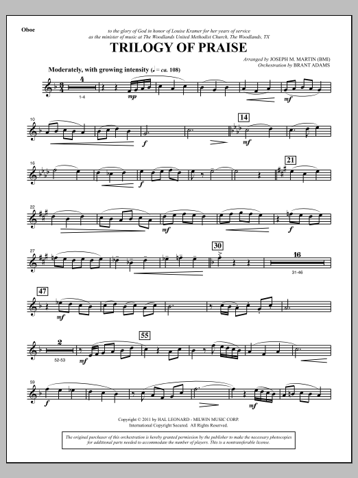 Produktbild zu: Trilogy Of Praise - Oboe