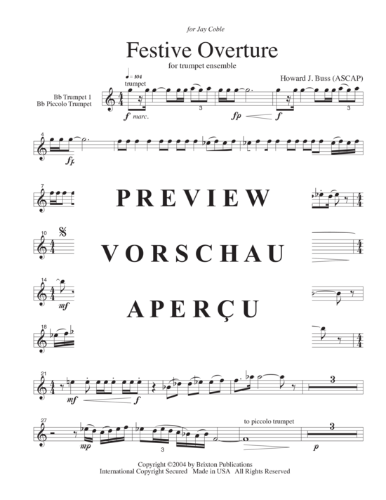 Product gallery: Page 21 of 21 Festive Overture , , (8 trumpets in Bb)