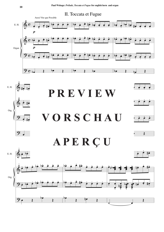Produktgalerie: Seite 11 von 21 Prelude, Toccata and Fugue , , (Englischhorn + Orgel)