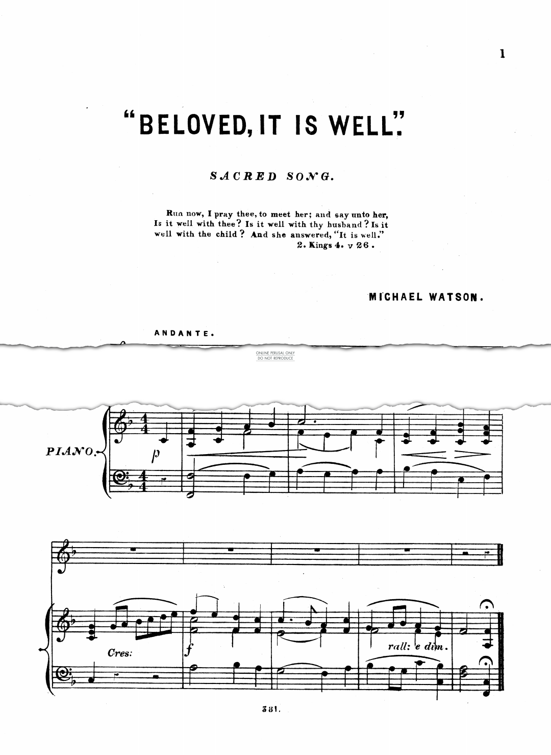 Produktgalerie: Seite 1 von 1 Beloved It Is Well, Michael Watson, Gesang, Klavier