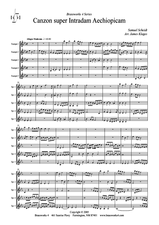 Produktbild zu: Canzon super Intradum Aechiopicam (Eb) Samuel Scheidt