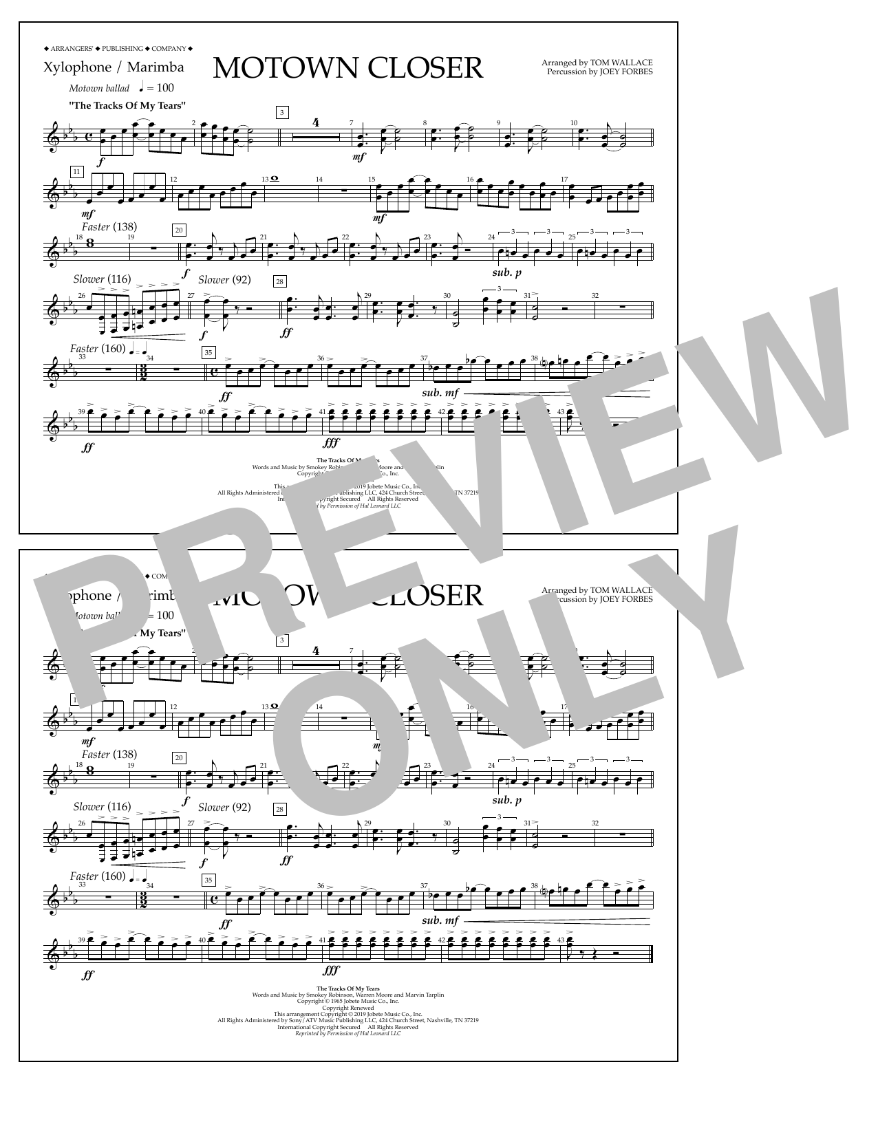 Product picture to: Motown Closer (arr. Tom Wallace) - Xylophone/Marimba