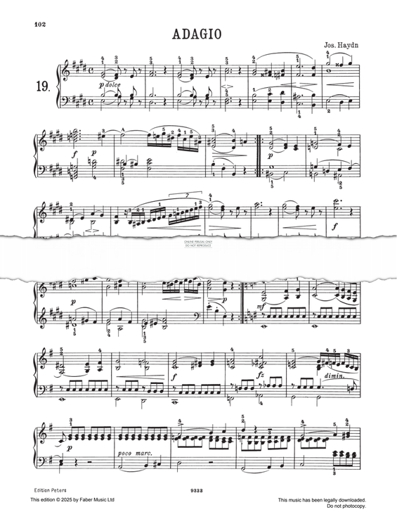 Produktgalerie: Seite 1 von 1 Adagio E major after Hob.III:74, Joseph Haydn, Klavier