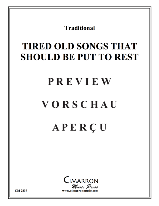 Produktgalerie: Seite 2 von 17 Tired Old Songs That Should Be Put To Rest , , (Blechbläserquintett)