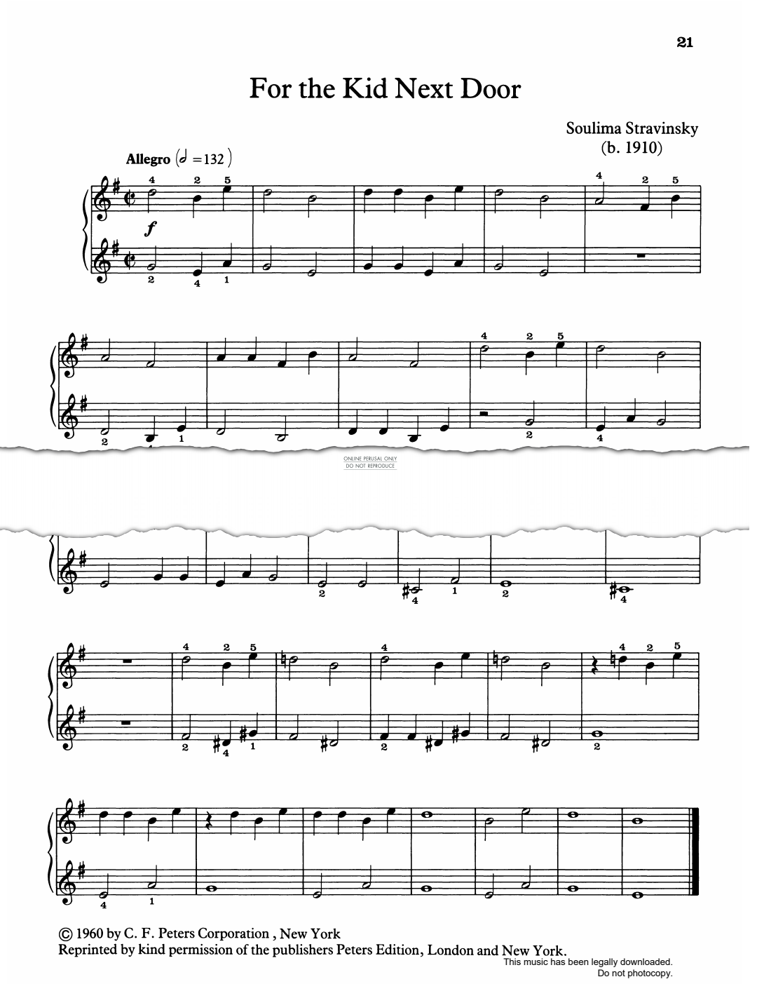 Produktgalerie: Seite 1 von 1 For The Kid Next Door, Soulima Stravinsky, Klavier