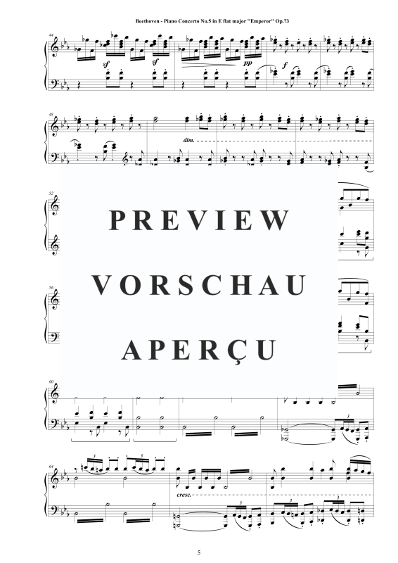 Produktgalerie: Seite 6 von 11 Piano Concerto No.5 in E flat major ´Emperor´ Op.73 - Piano Version, , Klavier Solo