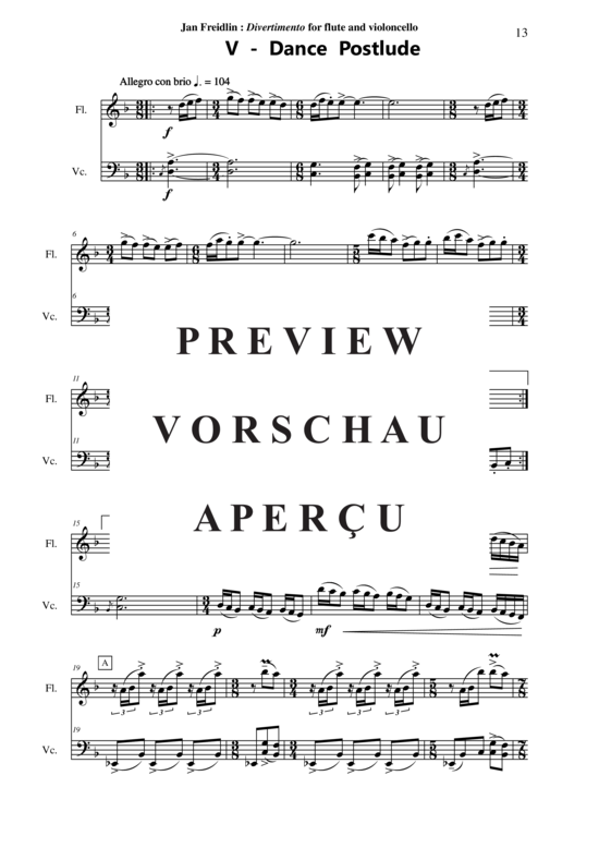Product gallery: Page 14 of 21 Divertimento , , (Duet for flute + violoncello)