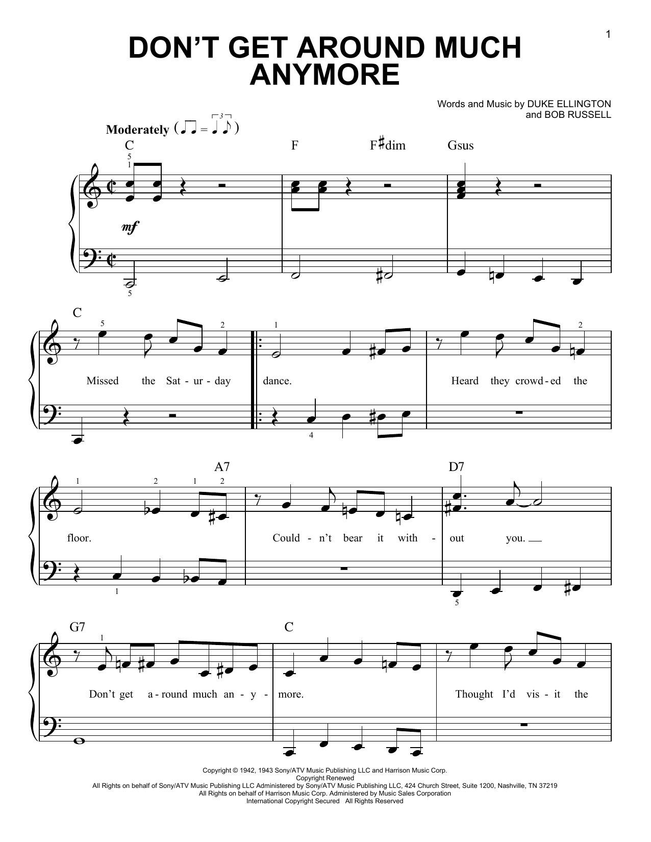 Produktgalerie: Seite 1 von 1 Don't Get Around Much Anymore, Duke Ellington, Klavier