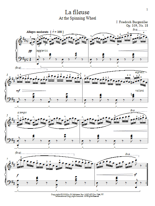 Product gallery: Page 1 of 1 Spinning Song, Johann Friedrich Burgmuller