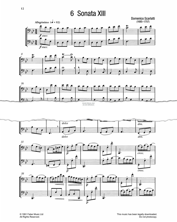 Produktgalerie: Seite 1 von 1 Sonata XIII, Domenico Scarlatti, Fagott