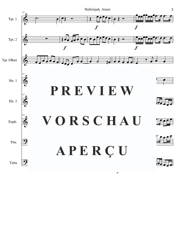 Produktgalerie: Seite 5 von 11 Hallelujah, Amen, , Brass Ensemble 8-stimmig