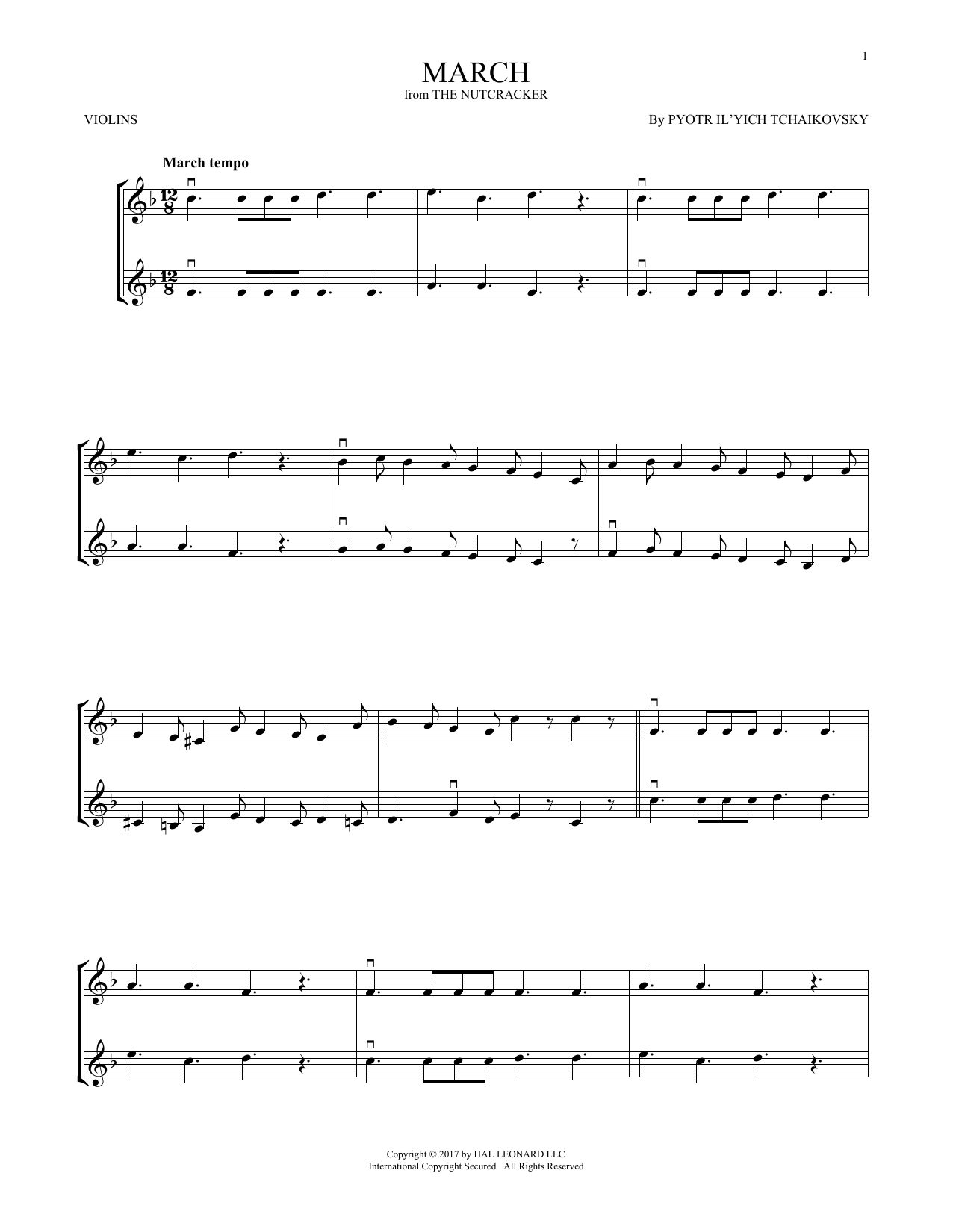 Product gallery: Page 1 of 1 March, Op. 71a (from The Nutcracker), Pyotr Il'yich Tchaikovsky