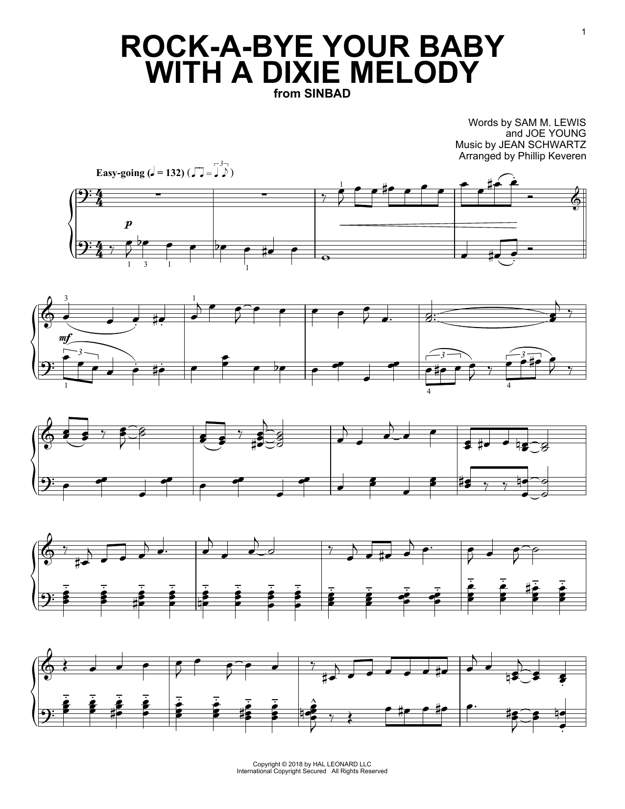 Product gallery: Page 1 of 1 Rock-A-Bye Your Baby With A Dixie Melody [Jazz version] (arr. Phillip Keveren), Jean Schwartz