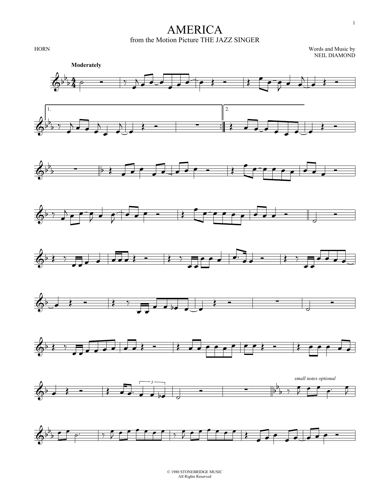 Produktgalerie: Seite 1 von 1 America, Neil Diamond, Horn