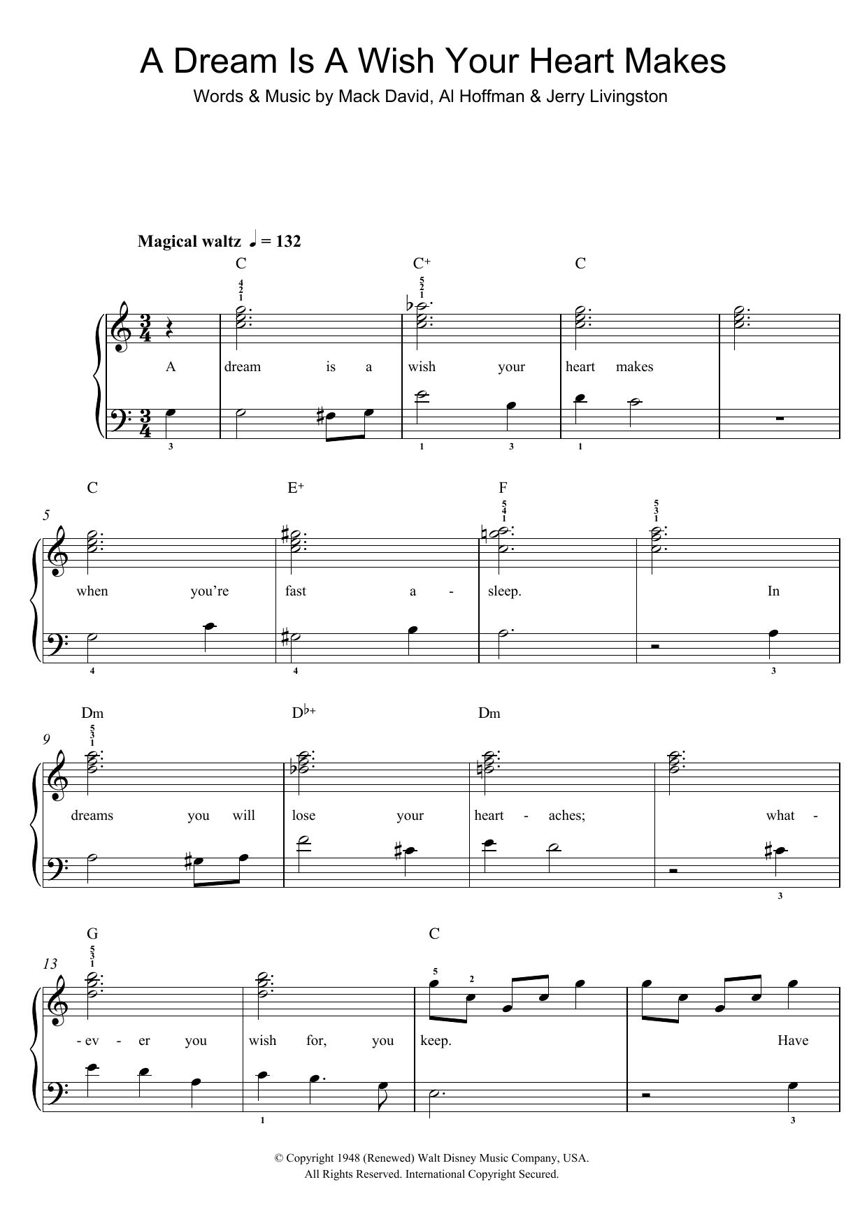 Produktbild zu: A Dream Is A Wish Your Heart Makes (from Cinderella)