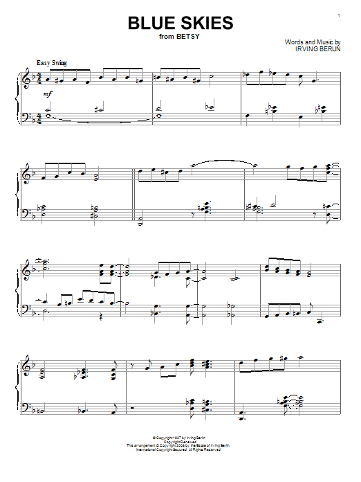 Product gallery: Page 1 of 1 Blue Skies, Irving Berlin