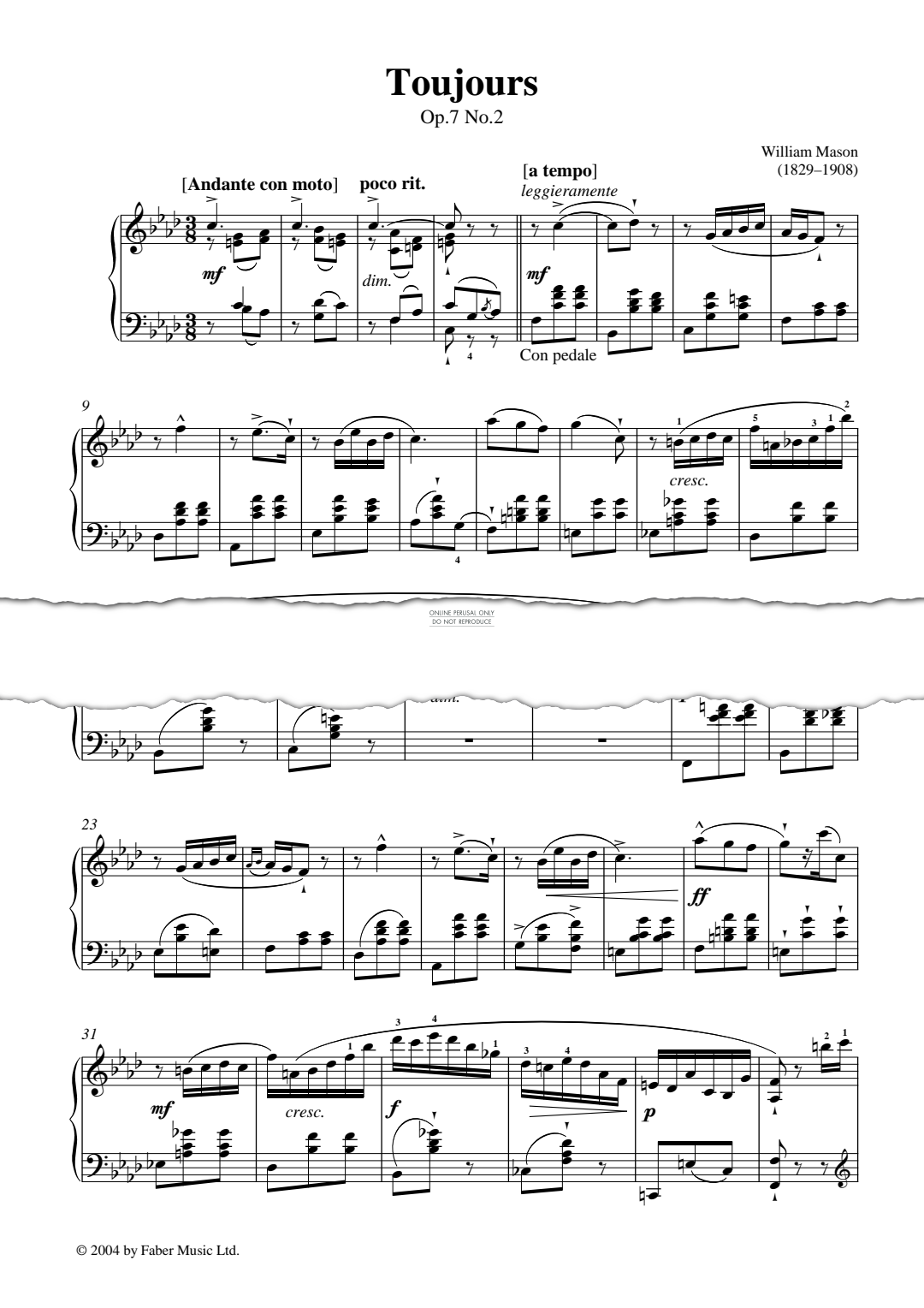 Product picture to: Toujours Op.7 No.2