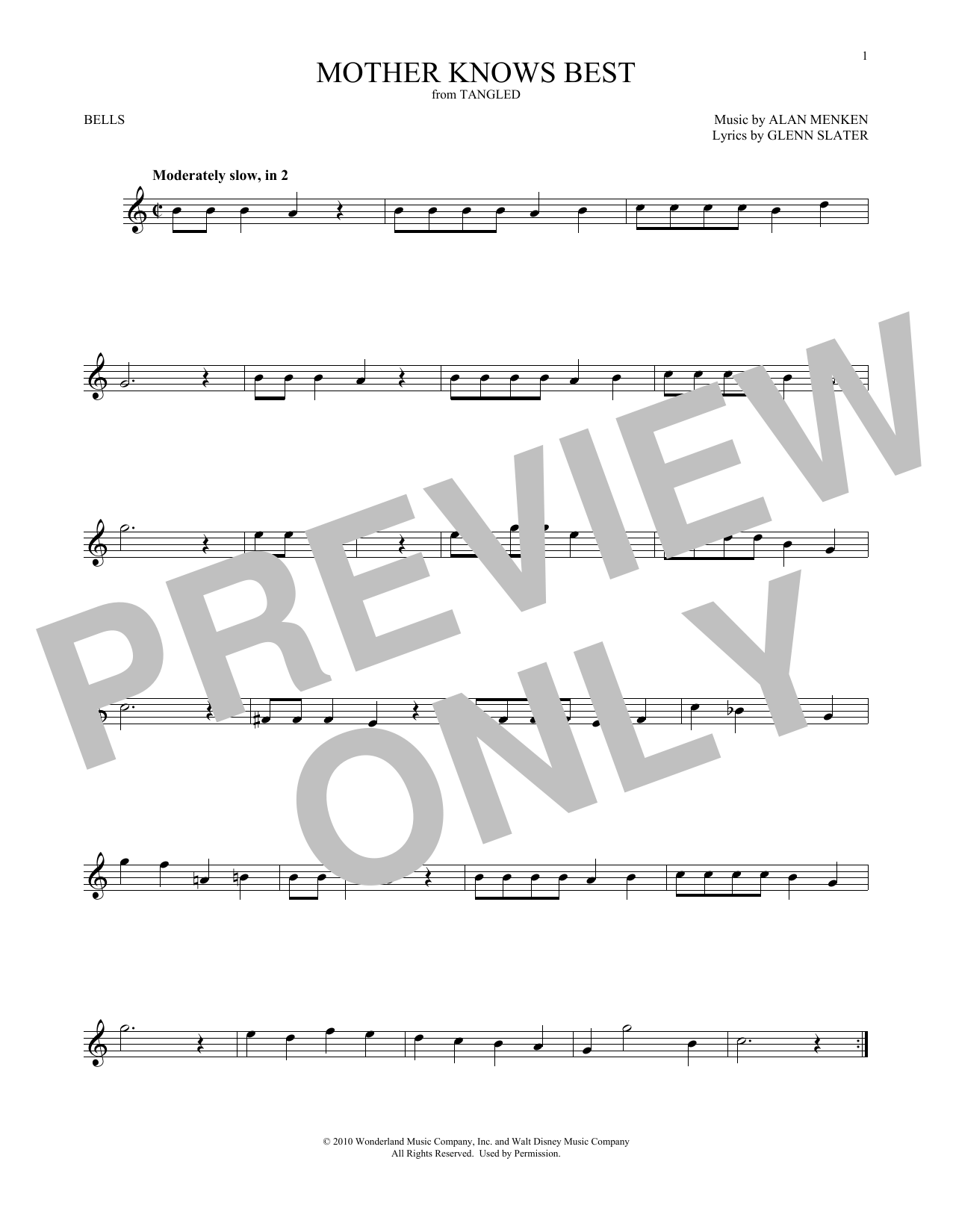 Produktgalerie: Seite 1 von 1 Mother Knows Best (from Disney's Tangled), Donna Murphy, Percussion