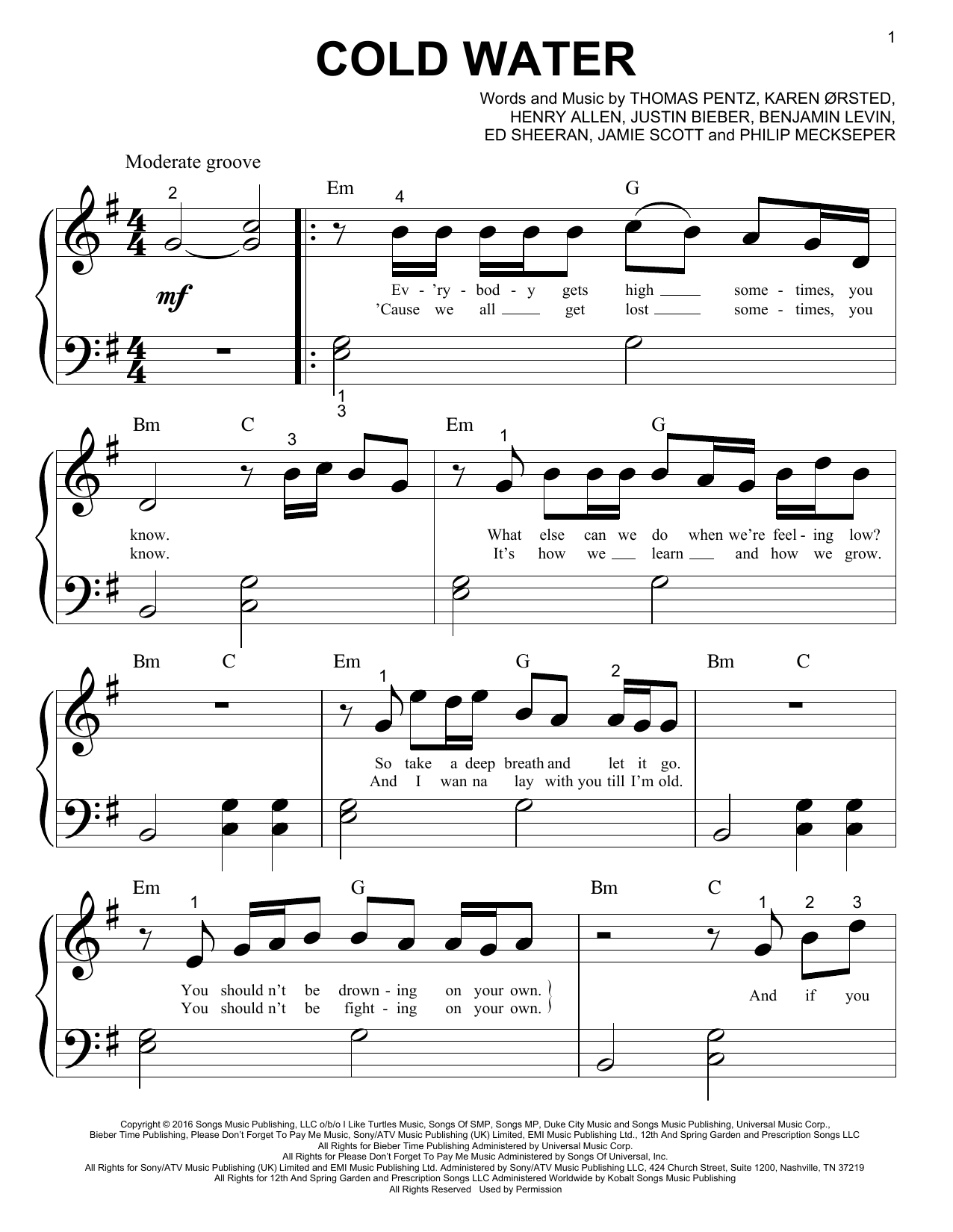 Produktbild zu: Cold Water (featuring Justin Bieber and MO)