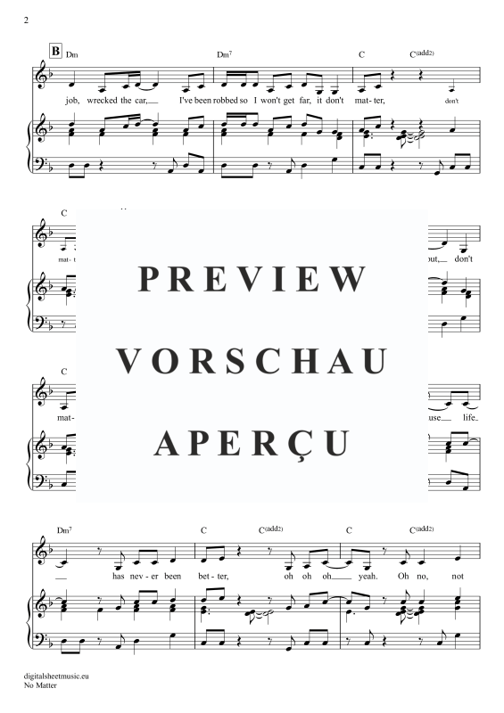 Produktgalerie: Seite 3 von 7 No Matter, Radics, Jack, Klavier, Gesang & Akkorde