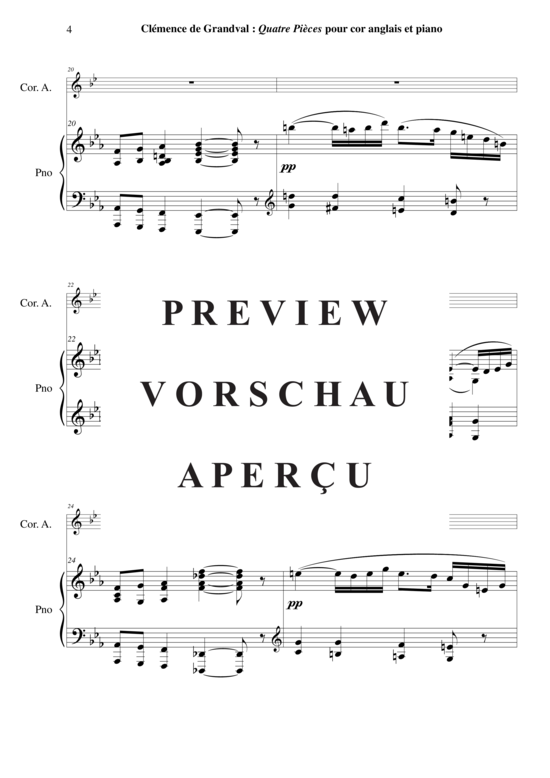 Produktgalerie: Seite 5 von 21 Quatre Pièces , , (Englischhorn + Klavier)