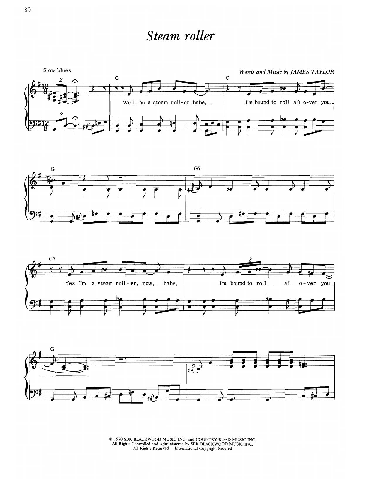 Produktgalerie: Seite 1 von 1 Steamroller (Steamroller Blues), James Taylor, Gesang, Gitarre, Klavier