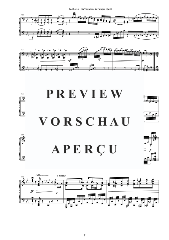 Produktgalerie: Seite 8 von 11 Six Variations in F major Op.34 for Piano, , Klavier Solo