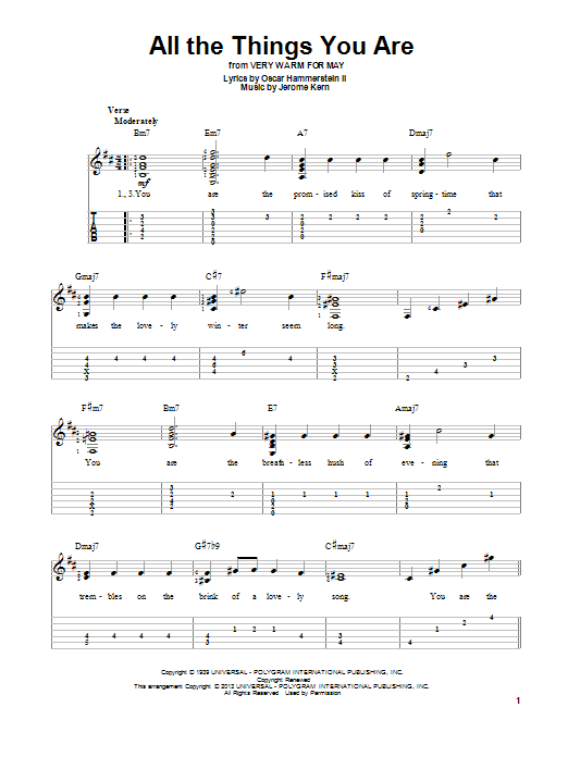 Product gallery: Page 1 of 1 All The Things You Are, Oscar Hammerstein II