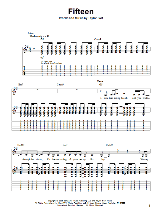 Produktgalerie: Seite 1 von 1 Fifteen, Taylor Swift, Gitarre