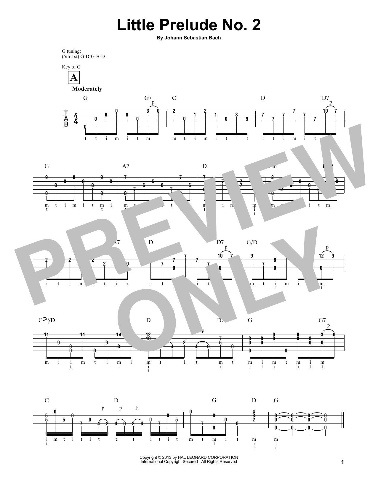 Produktgalerie: Seite 1 von 1 Little Prelude No. 2 in C Major, Mark Phillips, Banjo