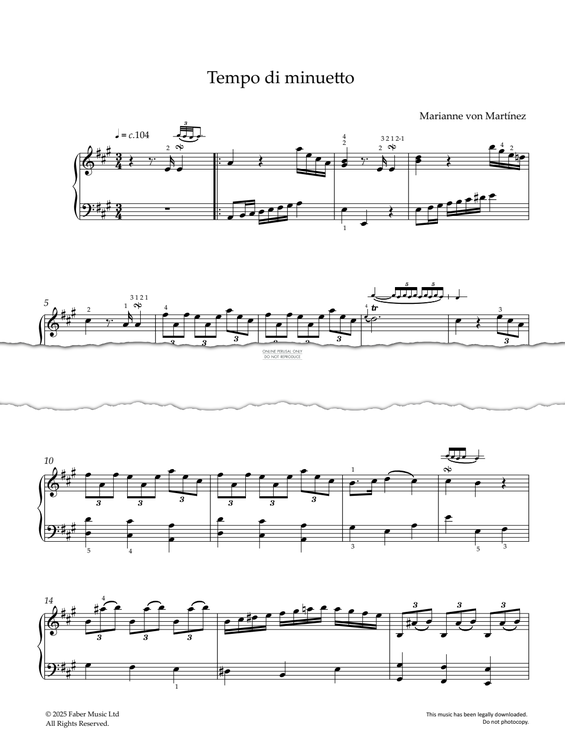 Produktgalerie: Seite 1 von 1 Tempo di minuetto, Marianne von Martínez, Klavier