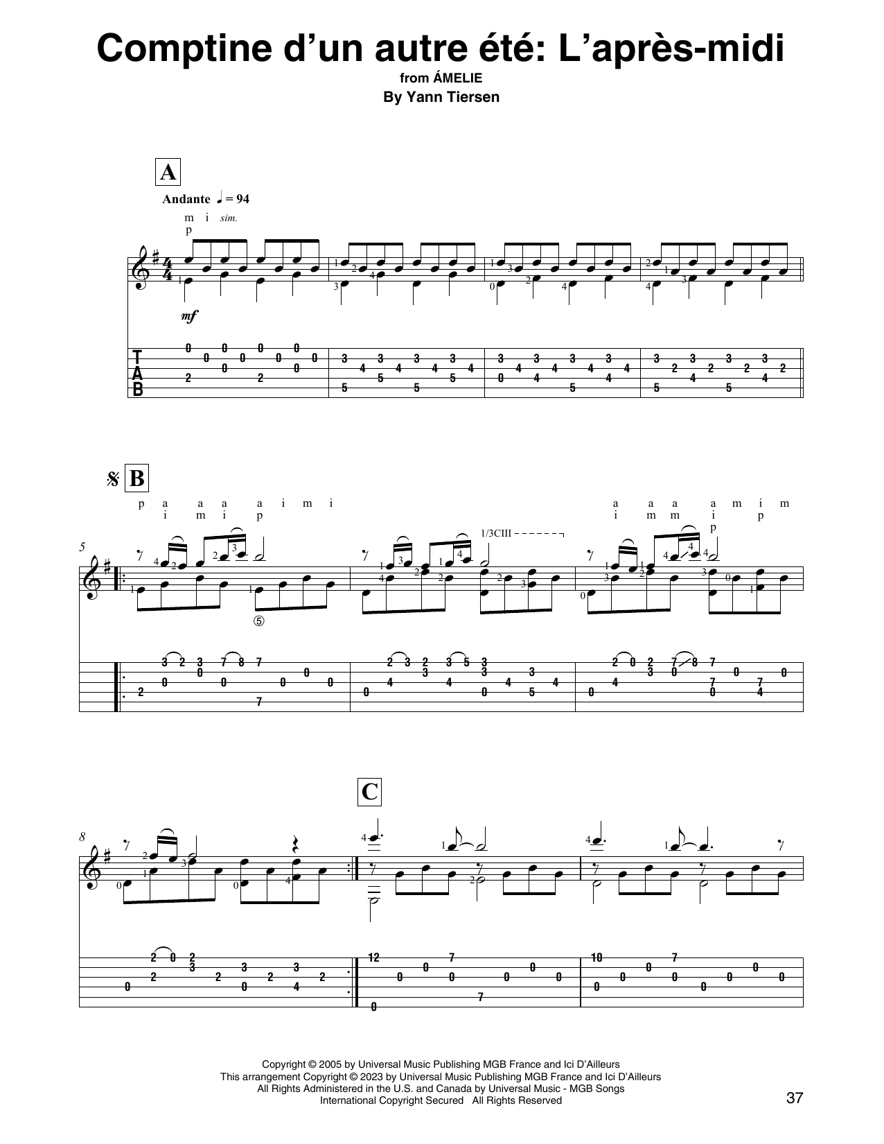 Produktbild zu: Comptine d'un autre été: L'après-midi (from Amelie) (arr. David Jaggs)