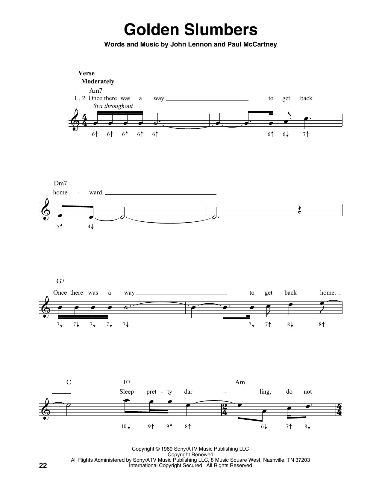 Product gallery: Page 1 of 1 Golden Slumbers, The Beatles