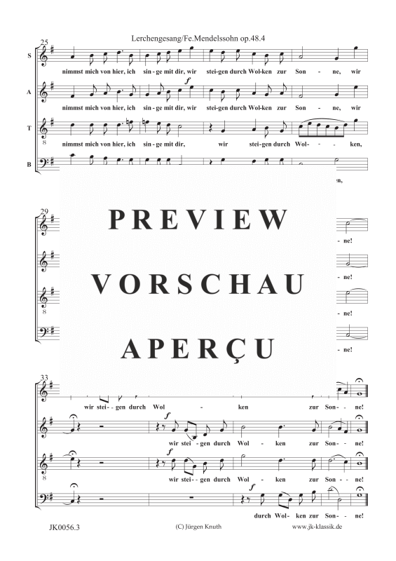 gallery: Lerchengesang op.48, Nr.4, , Gemischter Chor