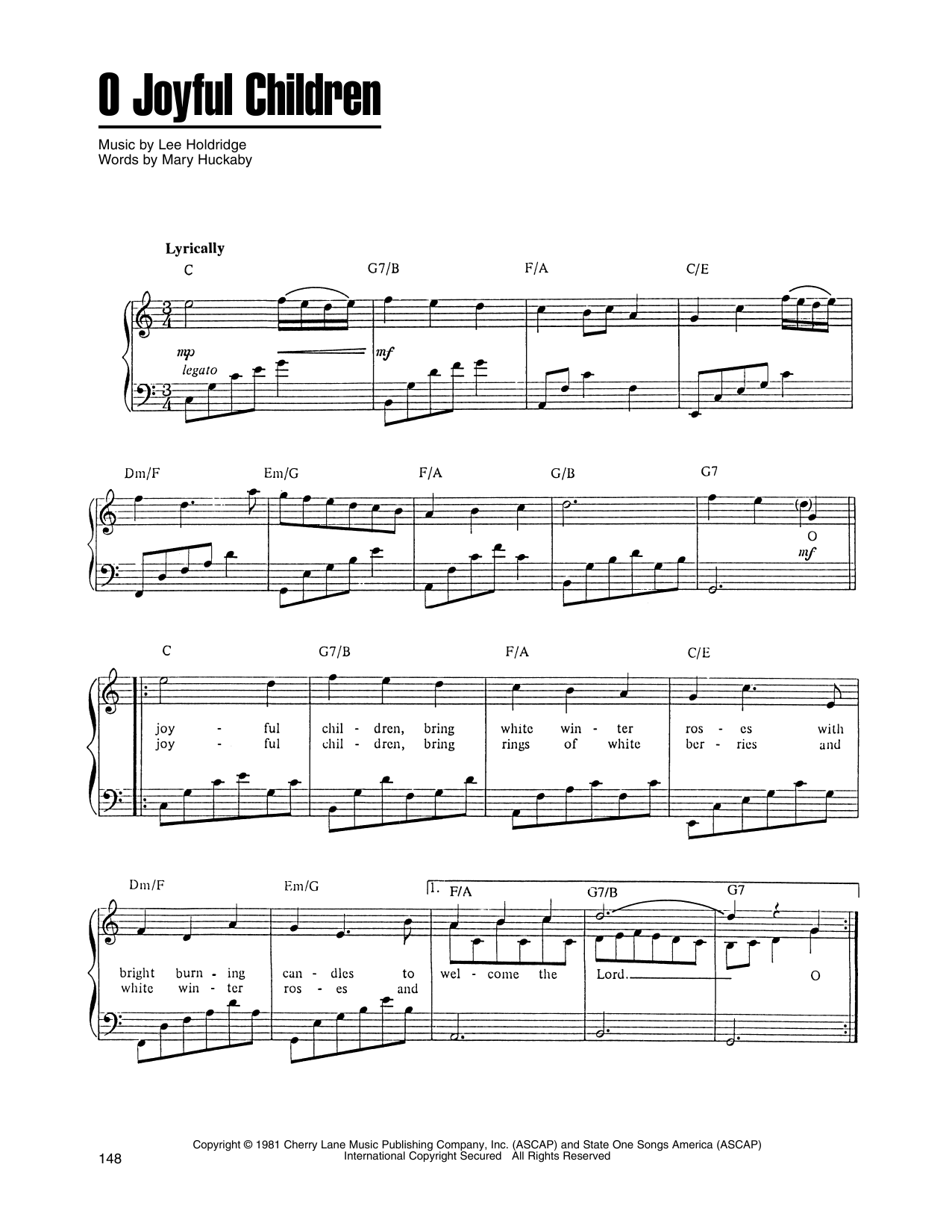 Produktgalerie: Seite 1 von 1 O Joyful Children, Lee Holdridge, Gesang, Gitarre, Klavier