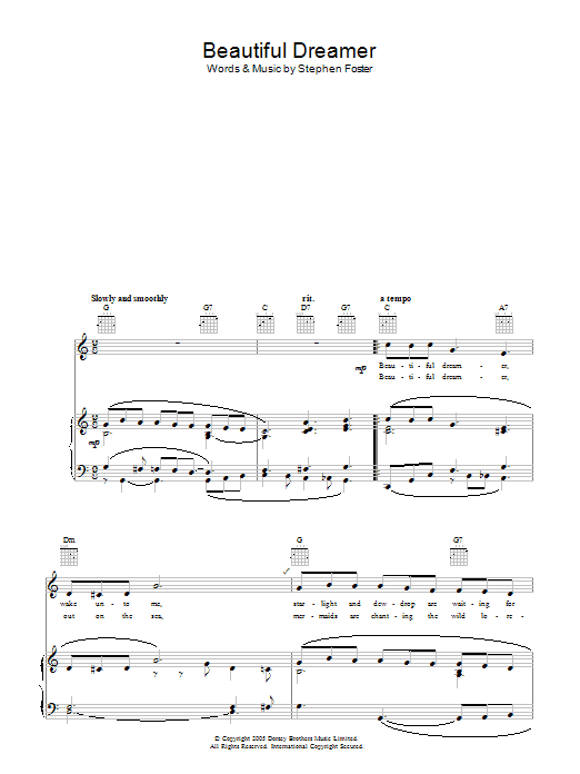 Produktgalerie: Seite 1 von 1 Beautiful Dreamer, Stephen Foster, Gesang, Gitarre, Klavier