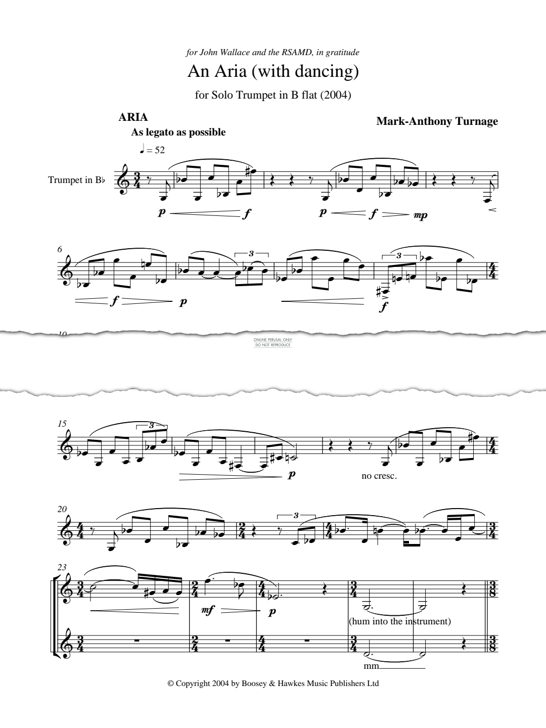 Product gallery: Page 1 of 1 An Aria (with dancing), Mark-Anthony Turnage