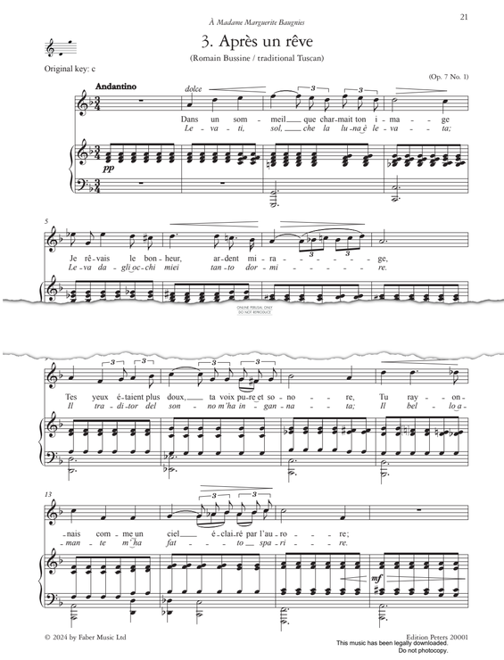 Produktgalerie: Seite 1 von 1 Après un rêve Op.7, No.1, Gabriel Fauré, Gesang, Klavier